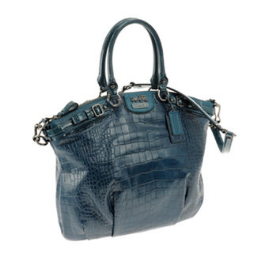 Rare Teal COACH Madison Embossed Lindsey Purse